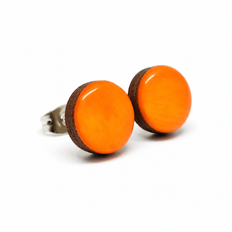 Neon Orange Stud Earrings by Candi Cove Designs