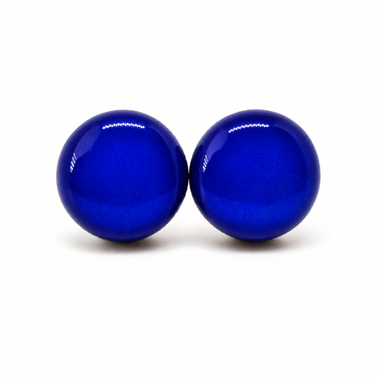 Royal Blue Stud Earrings by Candi Cove Designs