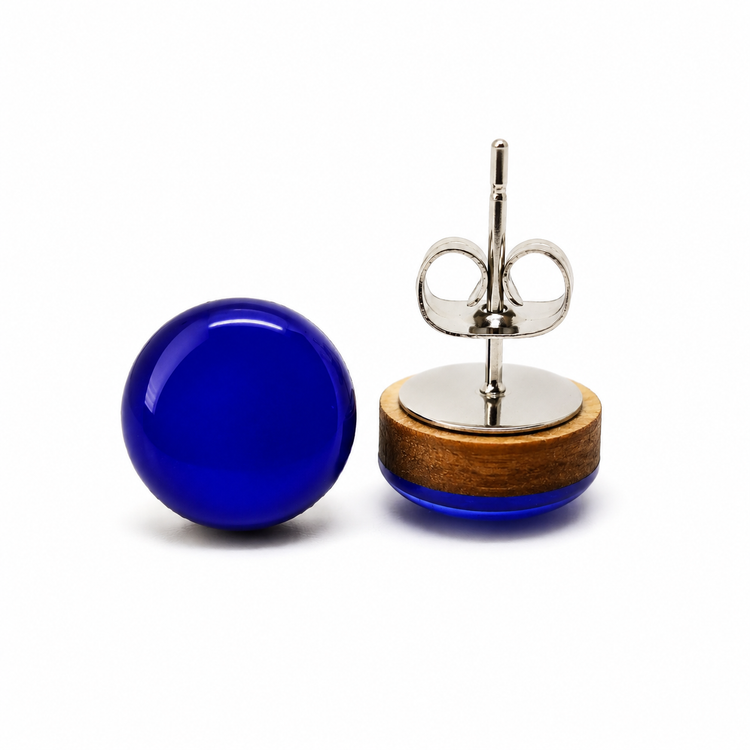 Royal Blue Stud Earrings by Candi Cove Designs