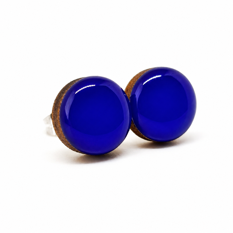 Royal Blue Stud Earrings by Candi Cove Designs