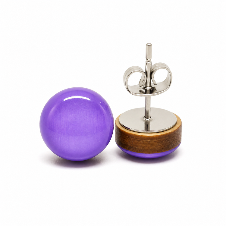 Lavender Purple Stud Earrings by Candi Cove Designs