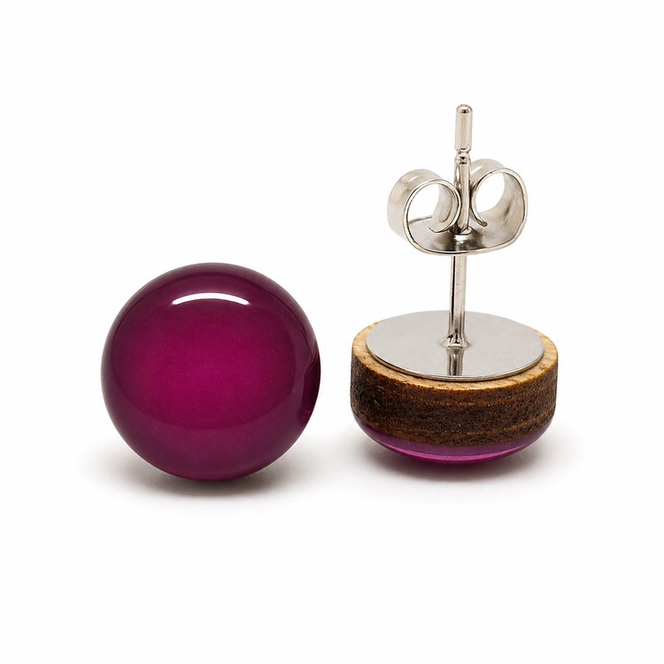 Plum Purple Stud Earrings by Candi Cove Designs