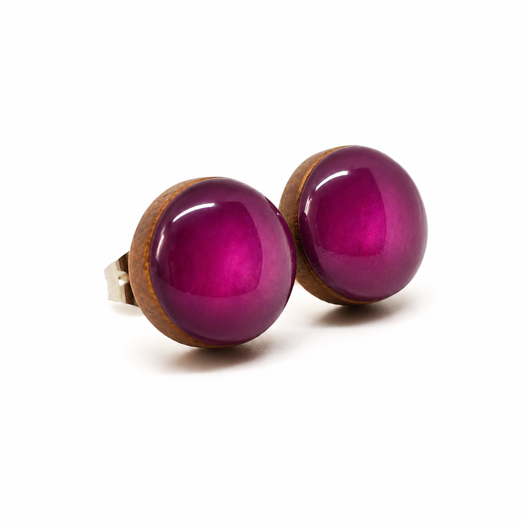 Plum Purple Stud Earrings by Candi Cove Designs