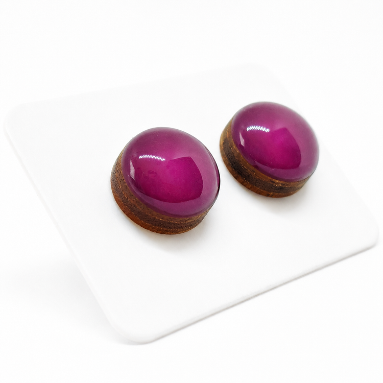 Plum Purple Stud Earrings by Candi Cove Designs