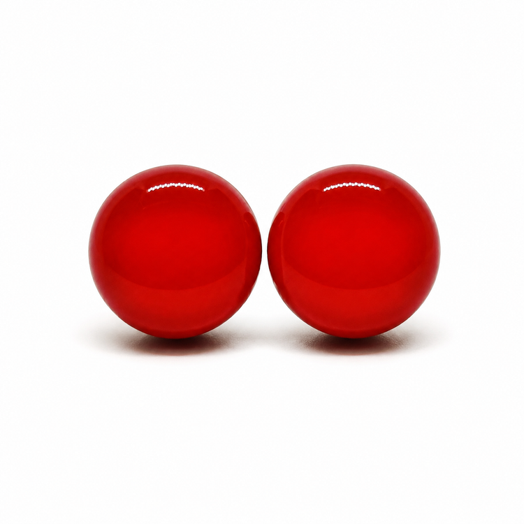 Lipstick Red Stud Earrings by Candi Cove Designs