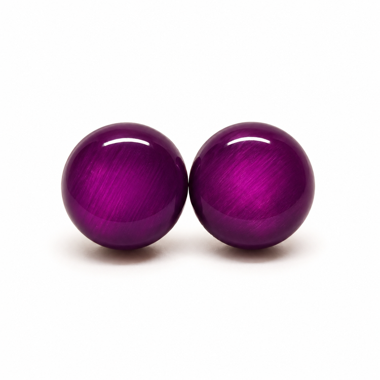 African Violet Purple Stud Earrings by Candi Cove Designs