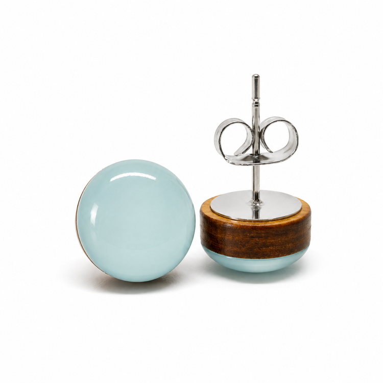 Light Blue Stud Earrings by Candi Cove Designs