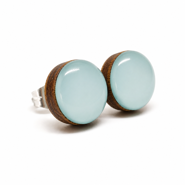 Light Blue Stud Earrings by Candi Cove Designs