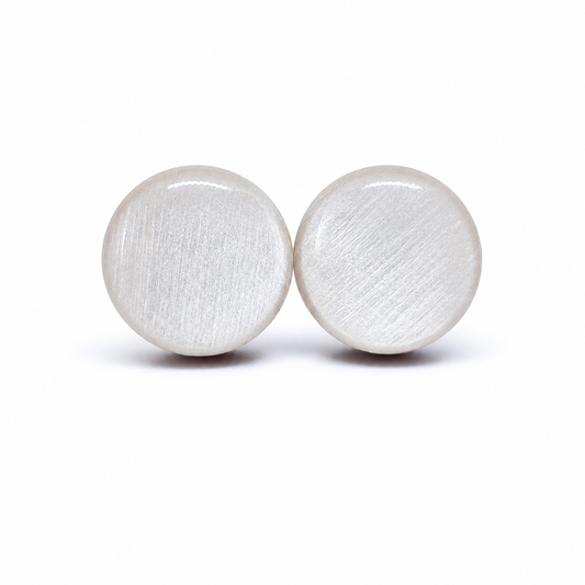 Pearl White Shimmer Stud Earrings by Candi Cove Designs