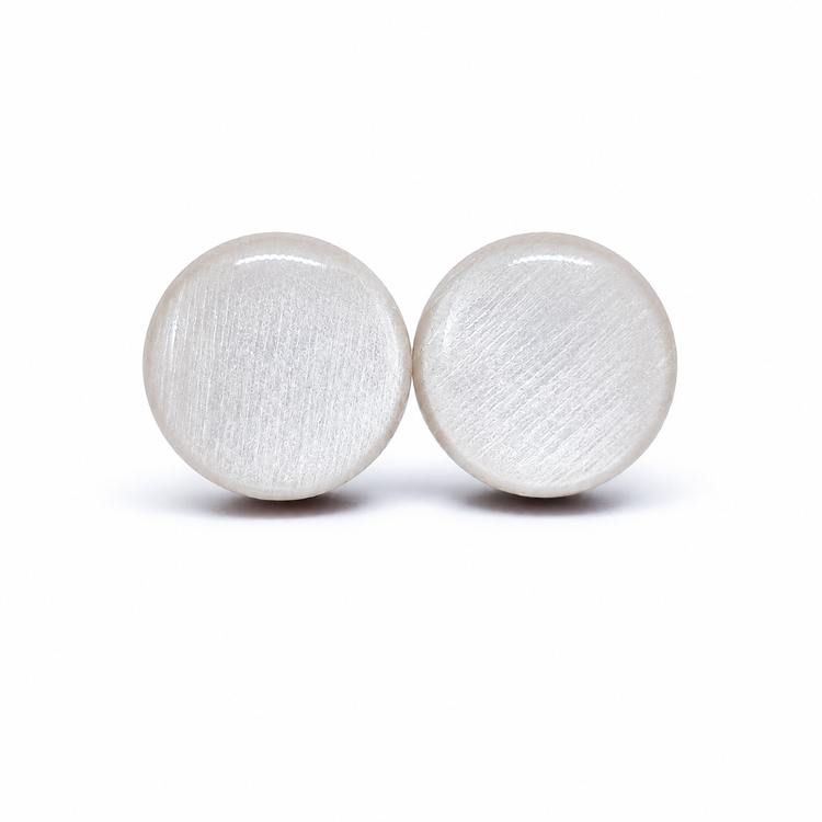 Pearl White Shimmer Stud Earrings by Candi Cove Designs