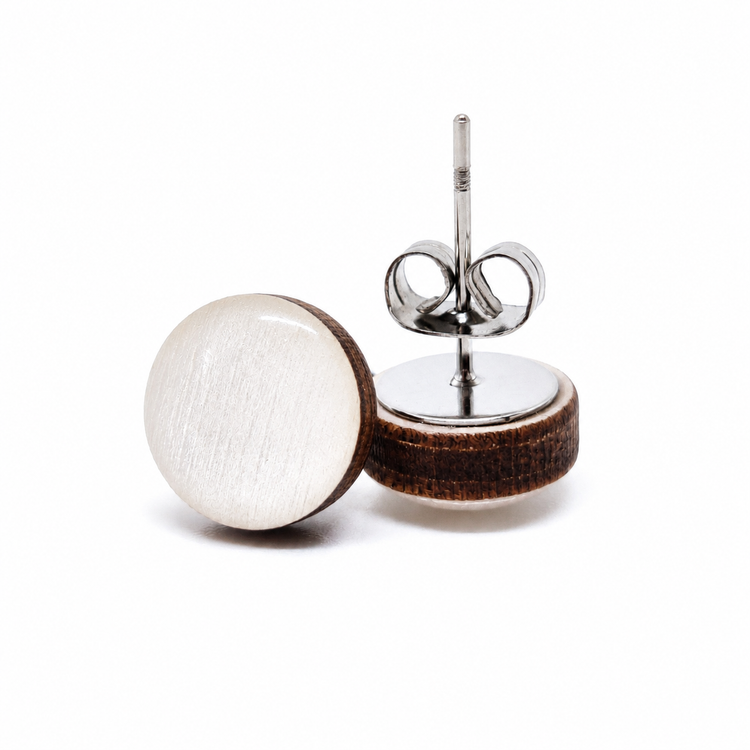 Pearl White Shimmer Stud Earrings by Candi Cove Designs