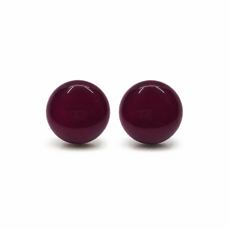 Dark Burgundy Stud Earrings by Stainless Steel Posts Vibrant Color Dot Earrings Candi Cove Designs