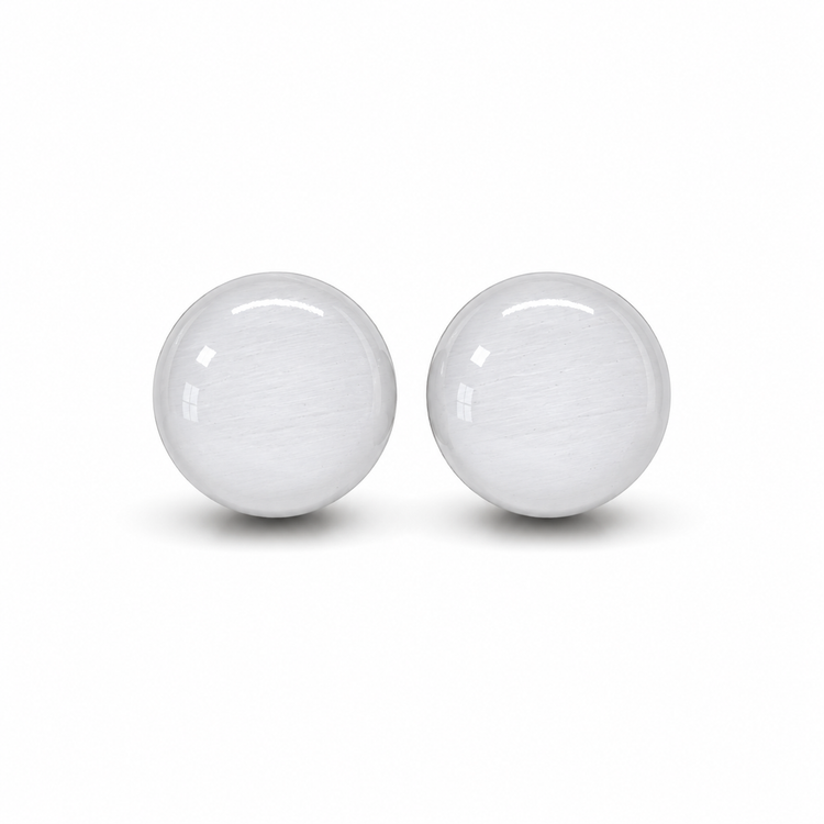 Light Grey Stud Earrings by Candi Cove Designs