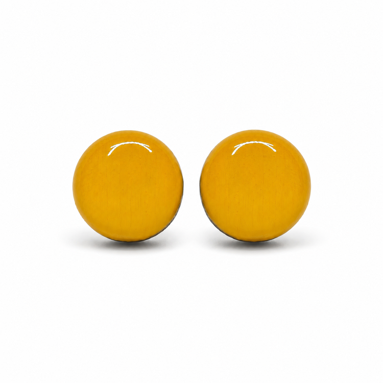 Mustard Yellow Stud Earrings by Candi Cove Designs