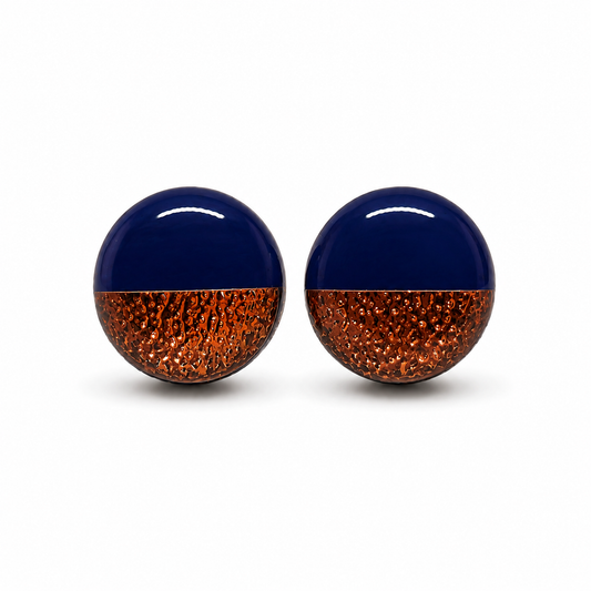 Navy Blue and Rose Gold Faux Hammered Metal by Candi Cove Designs