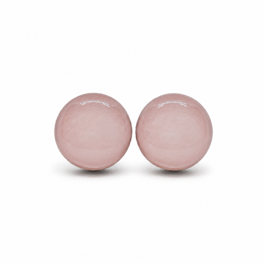 Pink Salt Stud Earrings by Candi Cove Designs