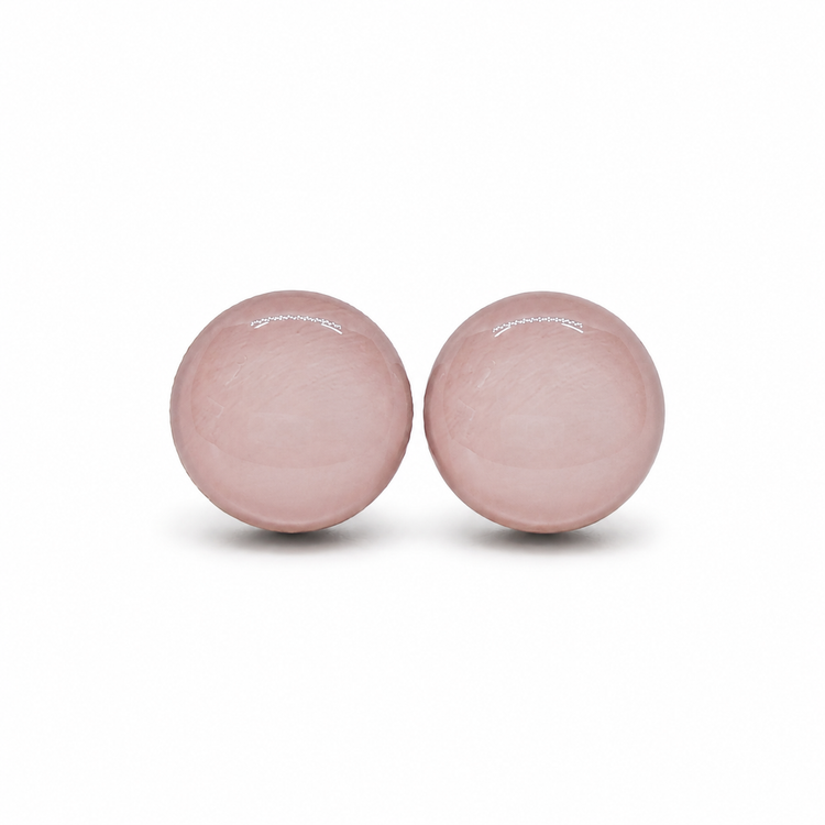 Pink Salt Stud Earrings by Candi Cove Designs