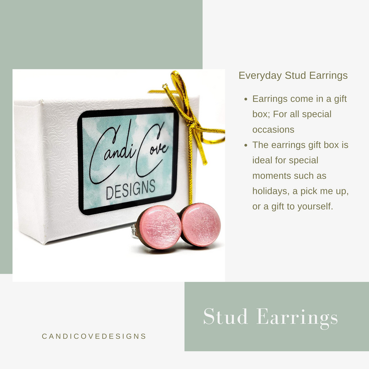 Burgundy Stud Earrings by Candi Cove Designs