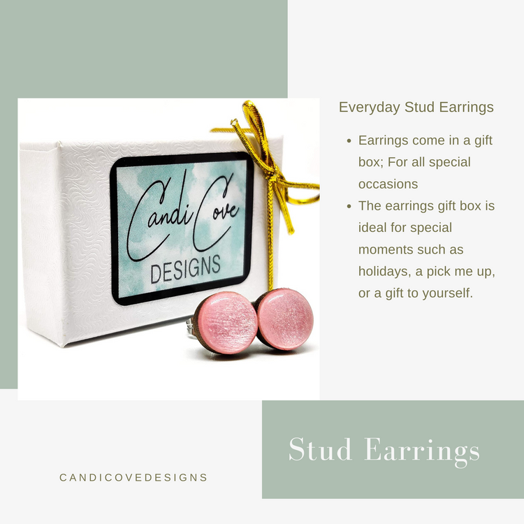 candi cove designs everyday stud earrings, earrings come in a gift box for all special occasions. the earrings gift box is ideal for special moments such as holidays a pick me up or a gift to yourself. everyday simple stud earrings for sensitive ears