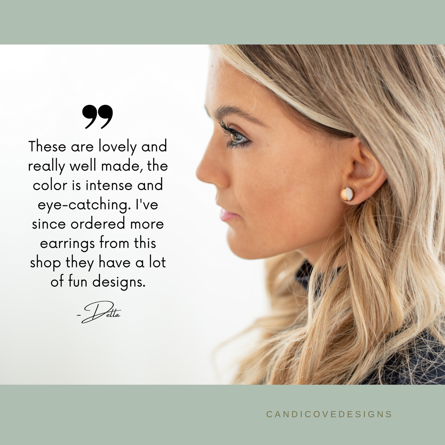Candi Cove Designs Everyday Simple Stud Earrings Review: Grey and Rose Gold Two-Toned Faux Hammered Metal Earrings, Hypoallergenic and Perfect for Sensitive Ears, Modeled on a Woman for a Realistic Look