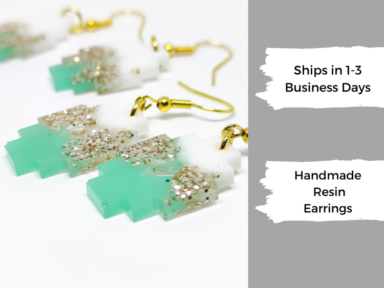 Sea Glass Resin Dangle Earrings by Candi Cove Designs