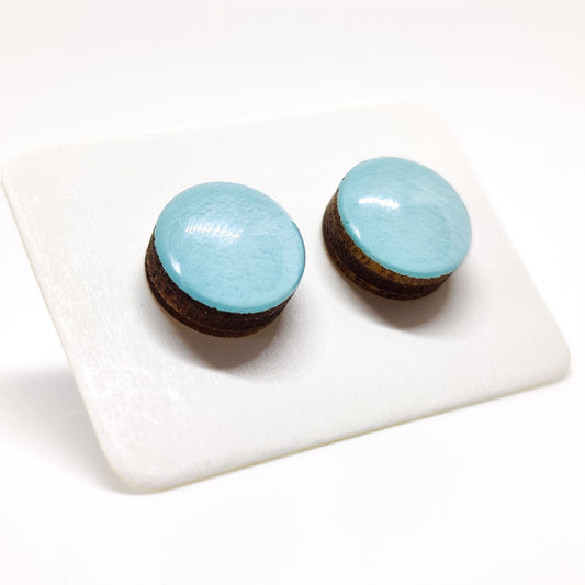 Light Blue Stud Earrings by Candi Cove Designs