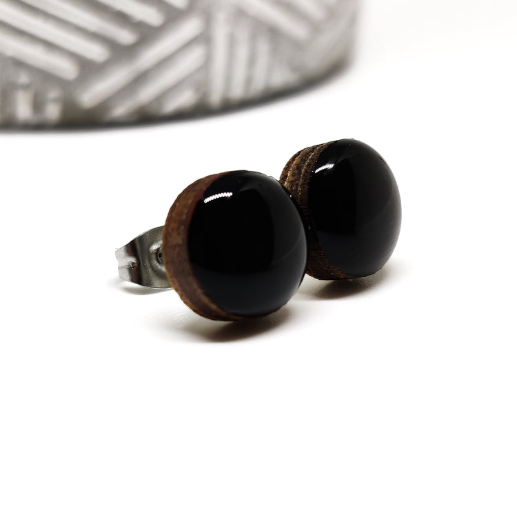 Black stud earrings by candi cove designs everyday simple stud earrings for sensitive ears