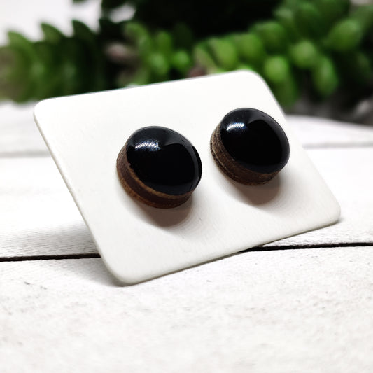 Black stud earrings by candi cove designs everyday simple stud earrings for sensitive ears