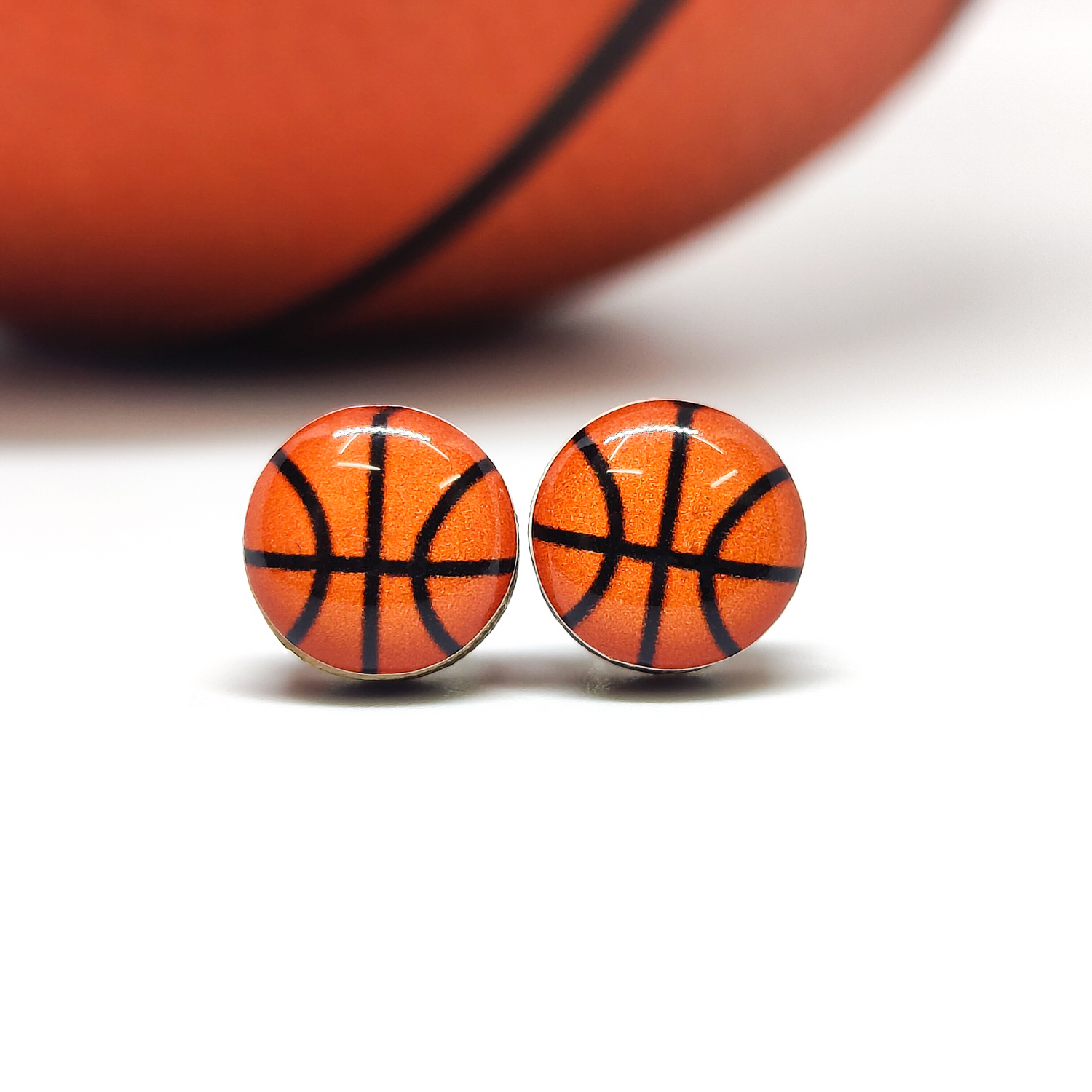 Basketball Stud Earrings by Candi Cove Designs Candi Cove Designs