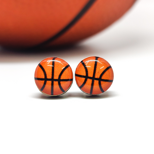 basketball stud earrings by candi cove designs simple everyday stud earrings for sensitive ears
