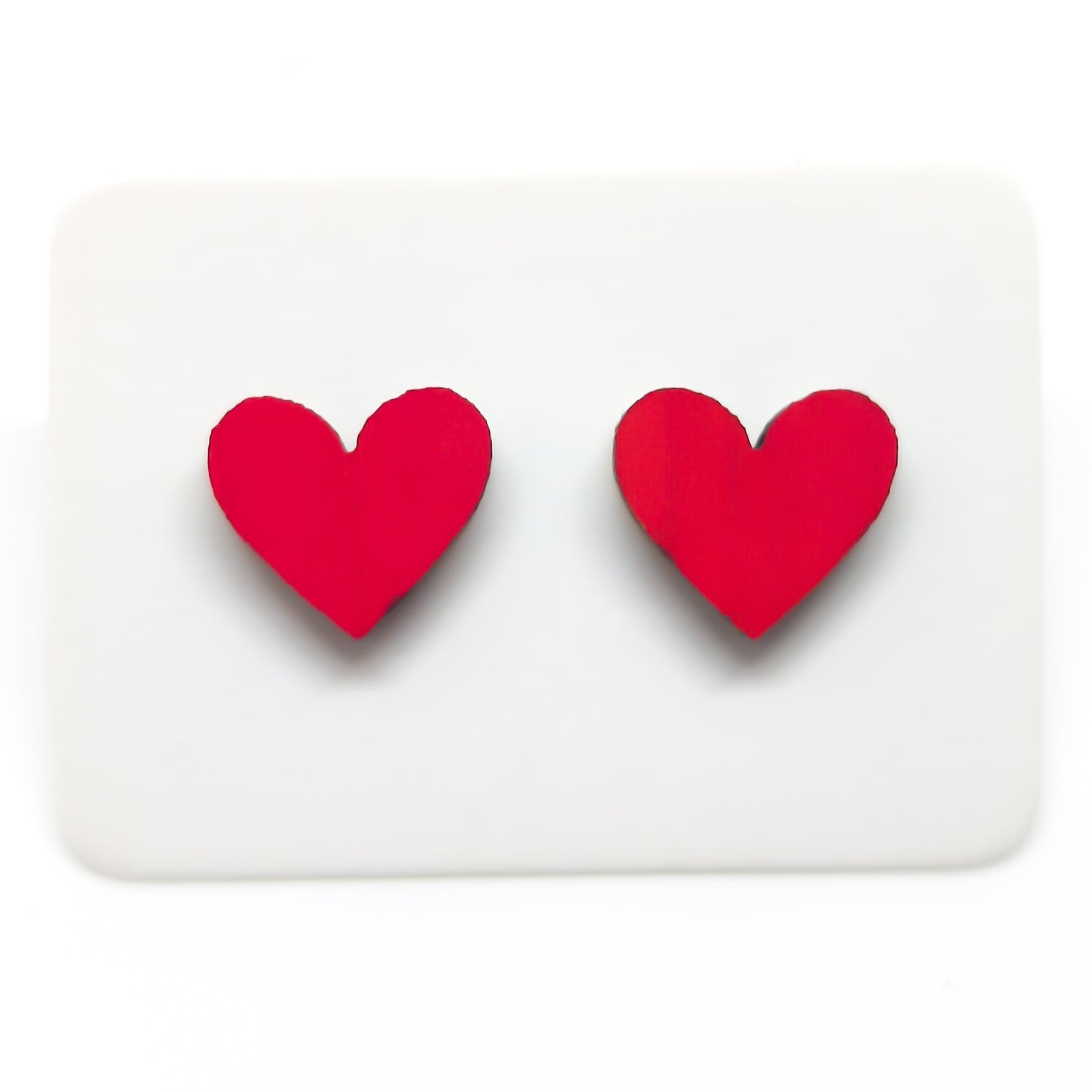 Red Heart stud earrings valentines candi cove designs