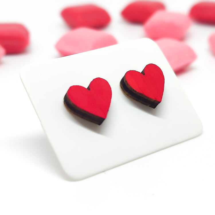 Red Heart stud earrings valentines candi cove designs