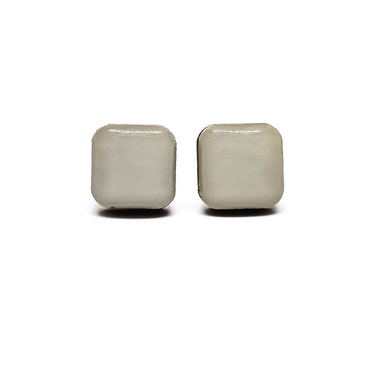 slate grey square stud earrings by candi cove designs simple everyday earrings for sensitive ears