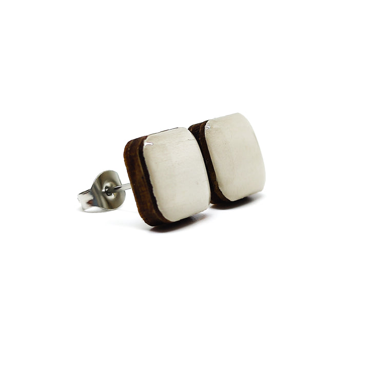 slate grey square stud earrings by candi cove designs simple everyday earrings for sensitive ears