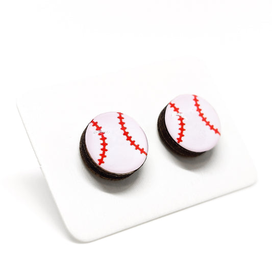 baseball softball stud earrings by candi cove designs