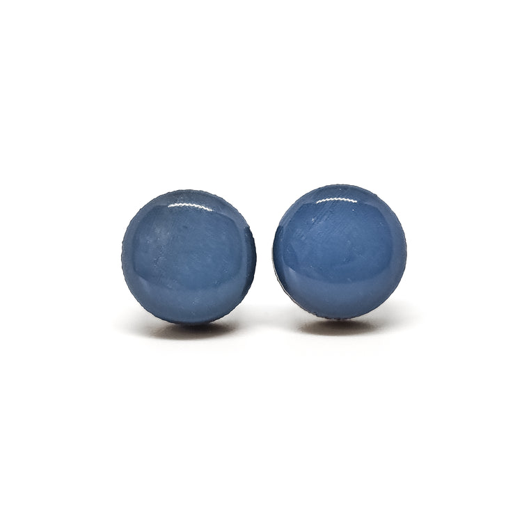 blue denim jean blue stud earrings by candi cove designs everyday simple stud earrings for sensitive ears