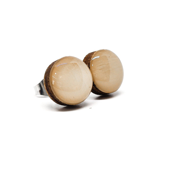 driftwood tan neutral earth tone stud earrings by candi cove designs everyday simple stud earrings for sensitive ears