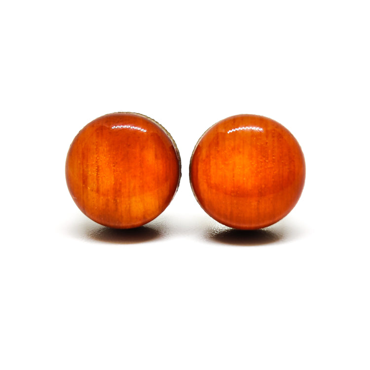 Stud Earrings, Terracotta, 10 mm, Handmade, Stainless Steel Posts for Sensitive Ears - Candi Cove Designs 