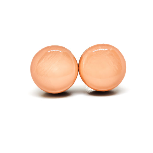 Peach Neutral Stud Earrings by Candi Cove Designs