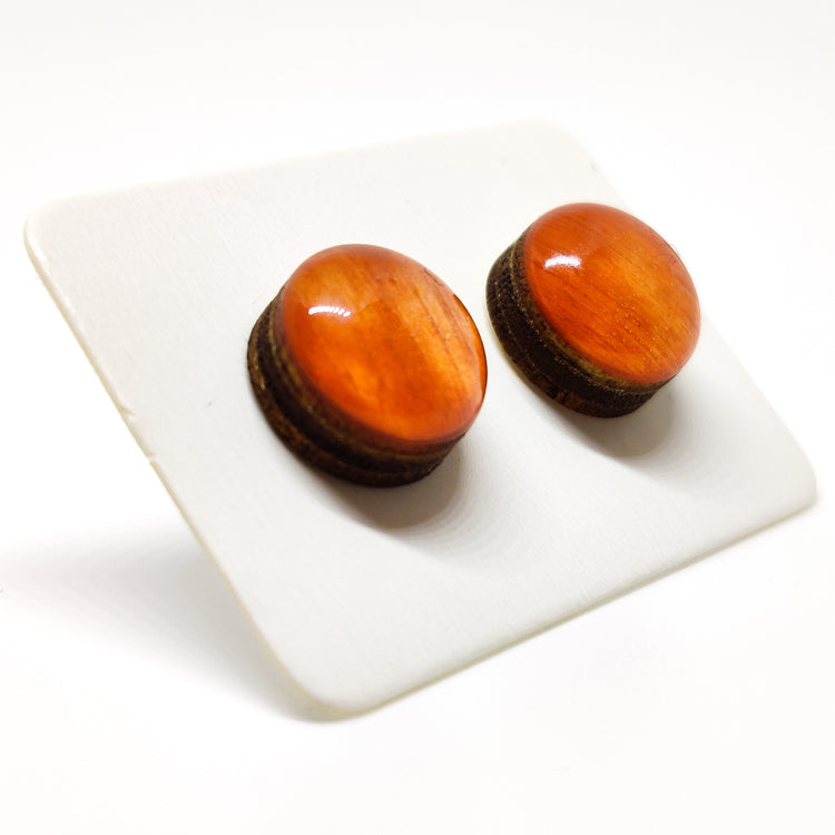 Stud Earrings, Terracotta, 10 mm, Handmade, Stainless Steel Posts for Sensitive Ears - Candi Cove Designs 