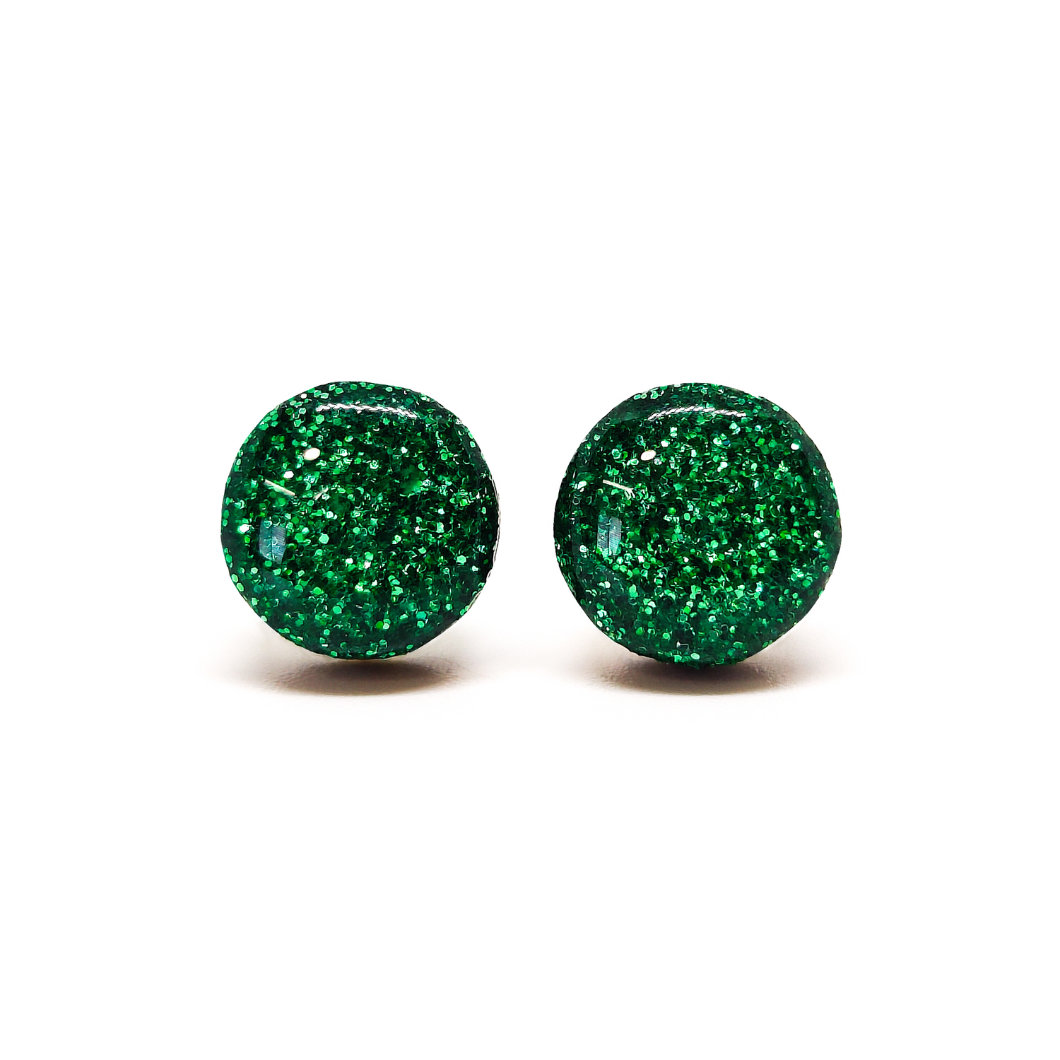 emerald sparkle stud earrings by candi cove designs everyday simple stud earrings for sensitive ears