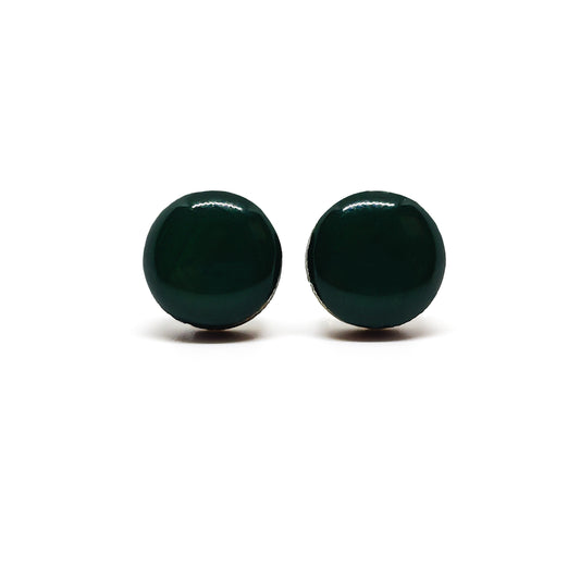 forest green stud earrings by candi cove designs everyday simple stud earrings for sensitive ears