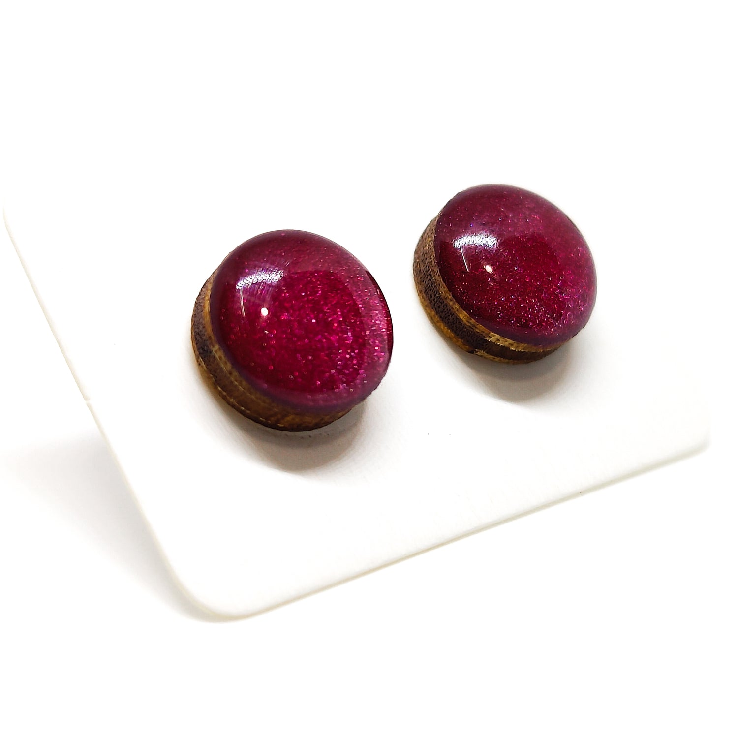 garnet shimmer stud earrings by candi cove designs everyday simple stud earrings for sensitive ears