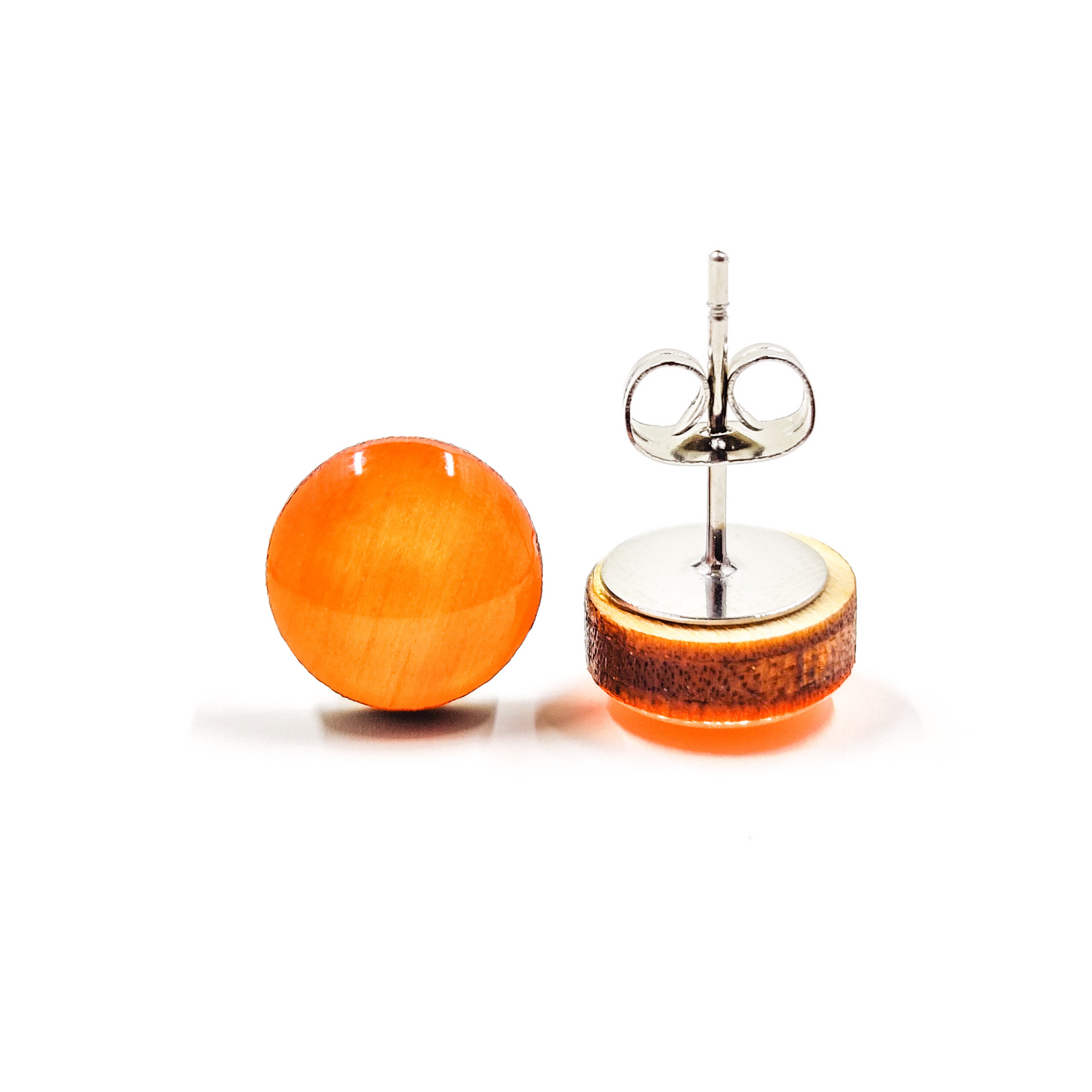 glow in the dark orange stud earrings by candi cove designs everyday simple stud earrings for sensitive ears