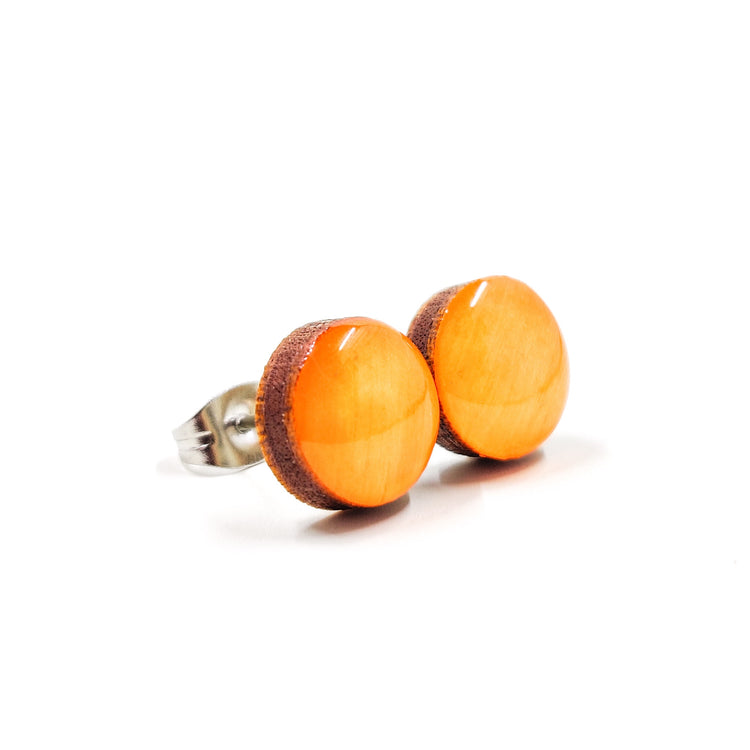 glow in the dark orange stud earrings by candi cove designs everyday simple stud earrings for sensitive ears