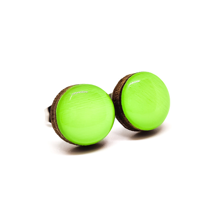 Lime Green Sorbet Stud Earrings by Candi Cove Designs