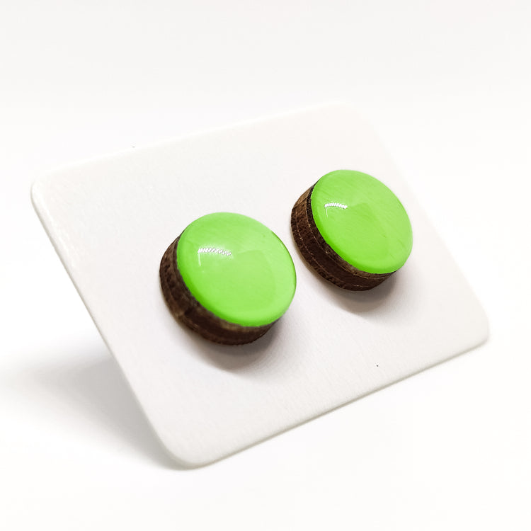 Lime Green Sorbet Stud Earrings by Candi Cove Designs