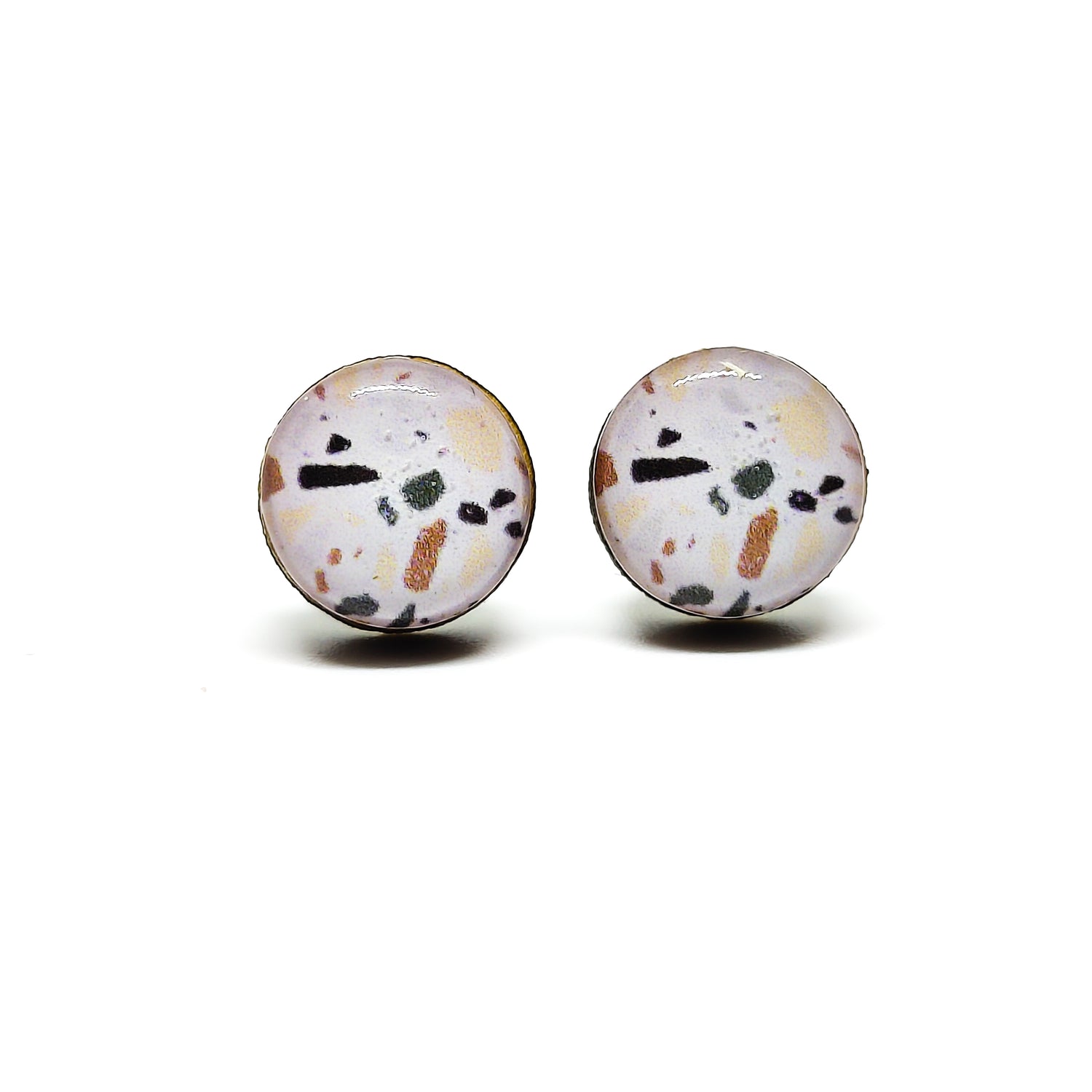 Terrazzo Patterned Stud Earrings | Color Dot Stud Earrings | Resin Earrings | Everyday Earrings | Small Studs | Colorful Earrings | Circle Studs 